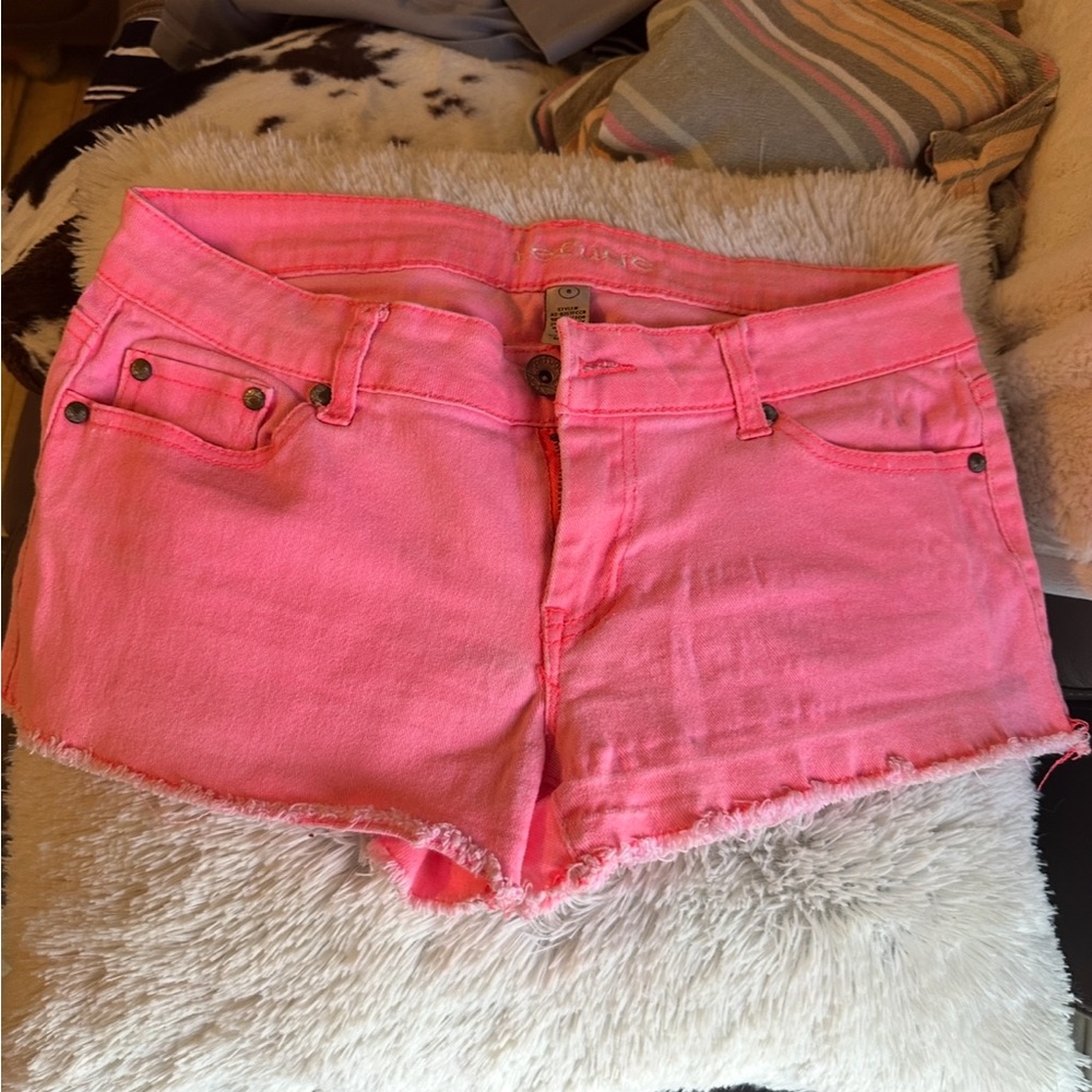 Refuge Bright Pink Jean Shorts